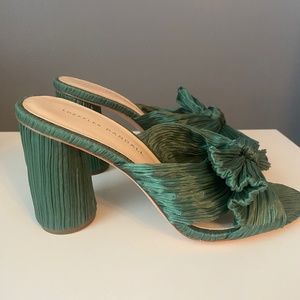 Loeffler Randall Penny Emerald Pleated Bow Heel